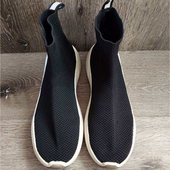 ZARA WOMAN Black White Sneakers Sock Style size 7.5-8 - Picture 3 of 10